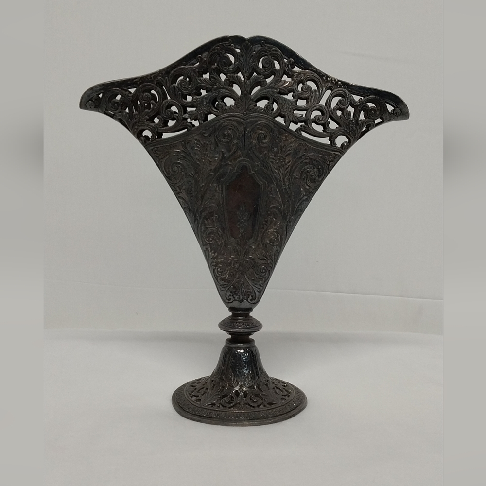 Ornate Silverplate Decorative Vase